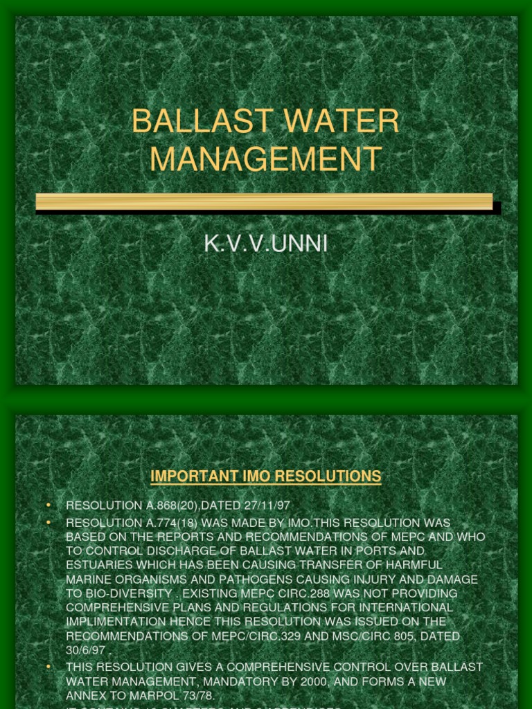 Ballast Water Management - ppt-2 | PDF