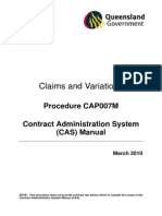 Claims and Variations: Procedure CAP007M Contract Administration System (CAS) Manual