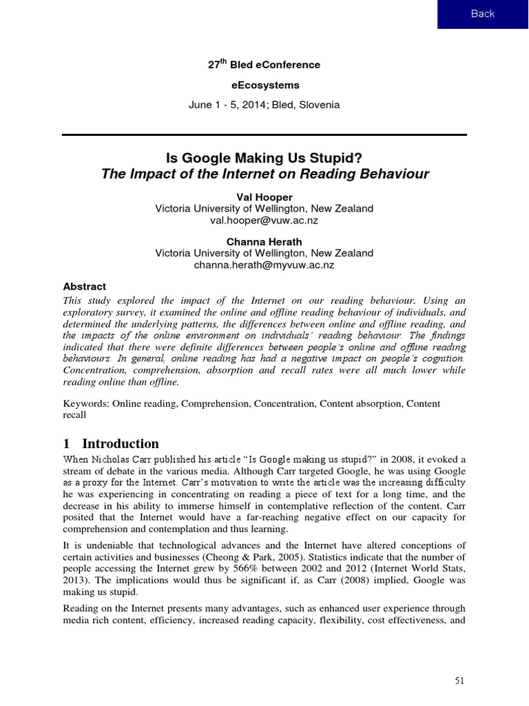 The Impact of The Internet On Reading Behaviour | PDF
