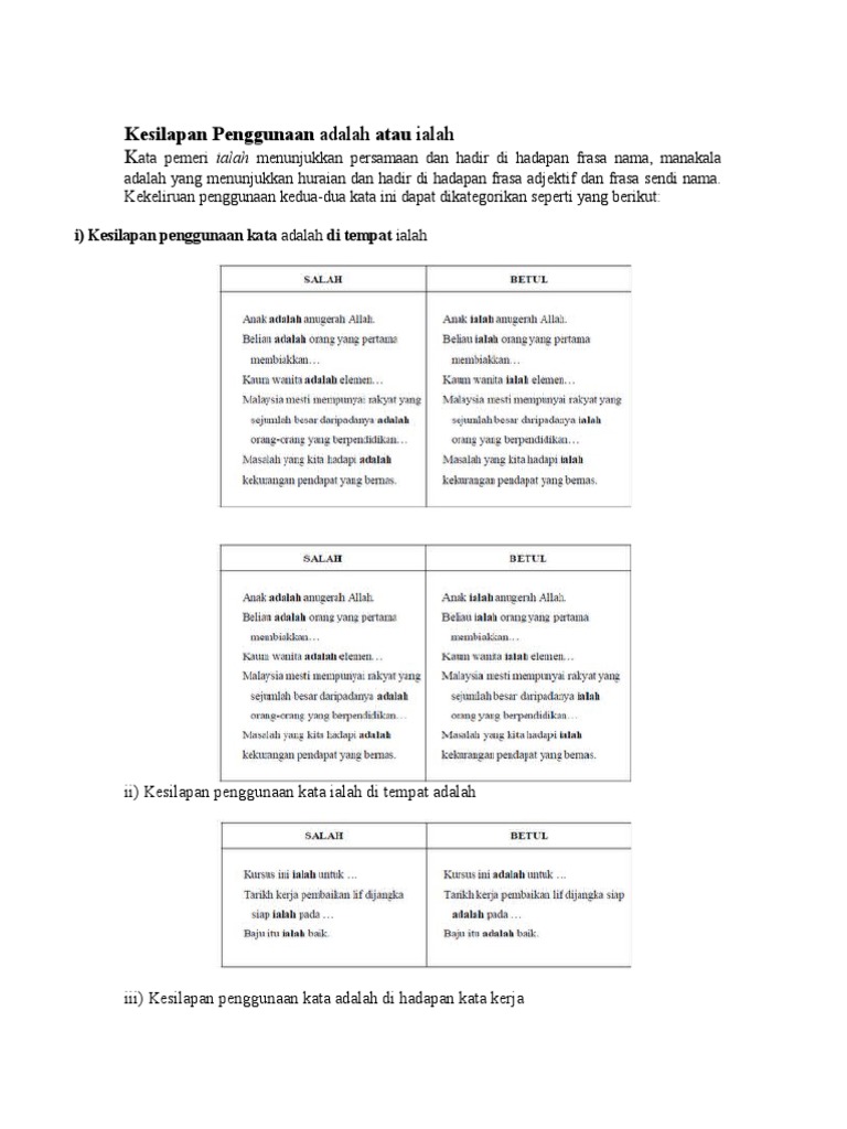 Kesilapan Penggunaan Adalah Atau Ialah  PDF