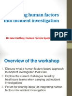 Integrating Human Factors Into Incident Investigation