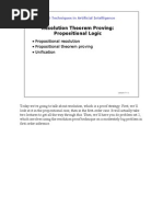 Resolution Theorem Proving: Propositional Logic: 6.825 Techniques in Artificial Intelligence