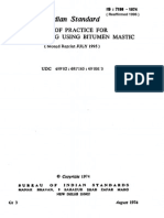 Indian Standard: Cqde of Practice For Damp-Proofing Using Bitumen Mastic (