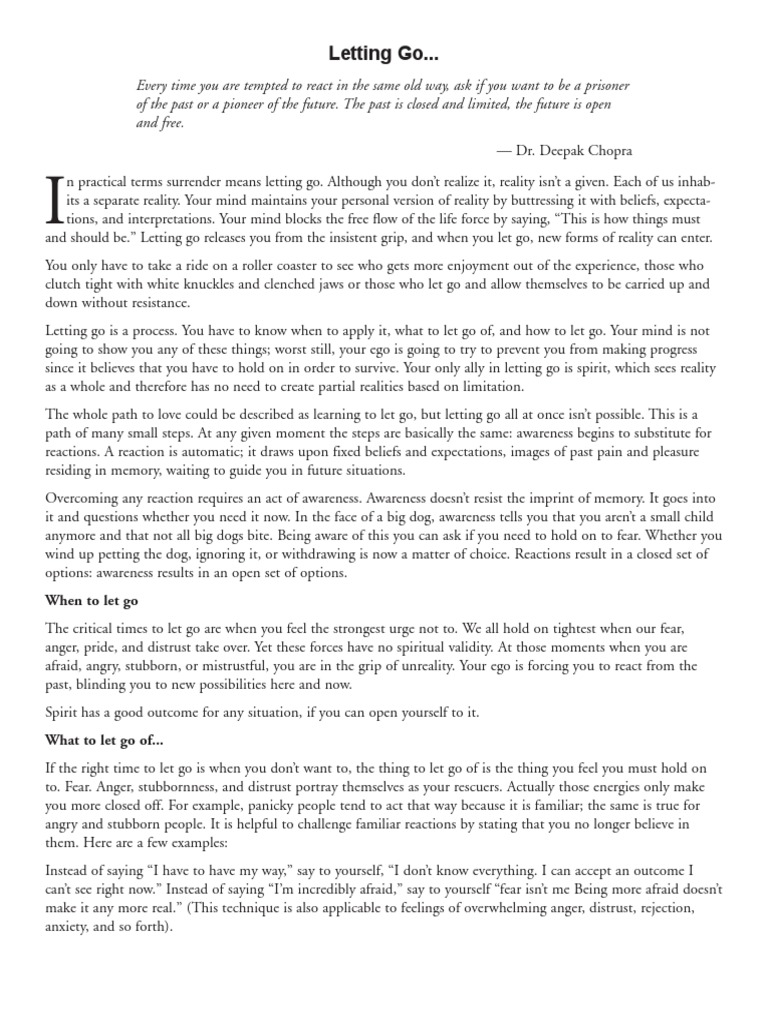 Letting Go | PDF | Anger | Emotions