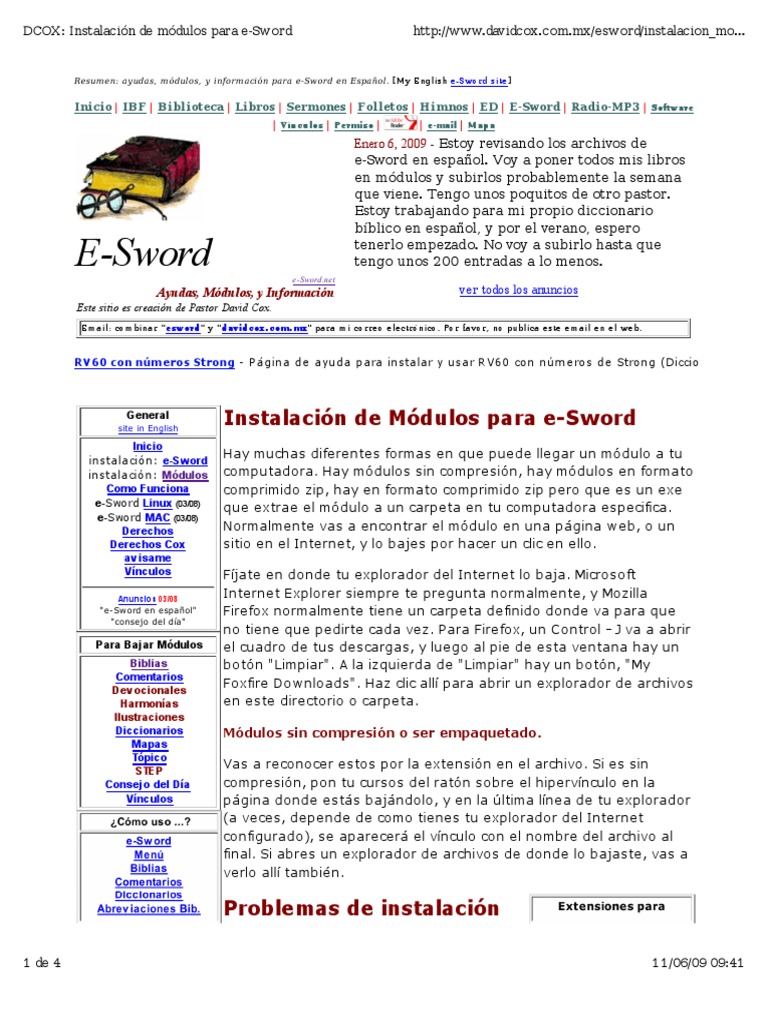 Módulos e-Sword en Español Gratis | PDF | Firefox | Correo electrónico