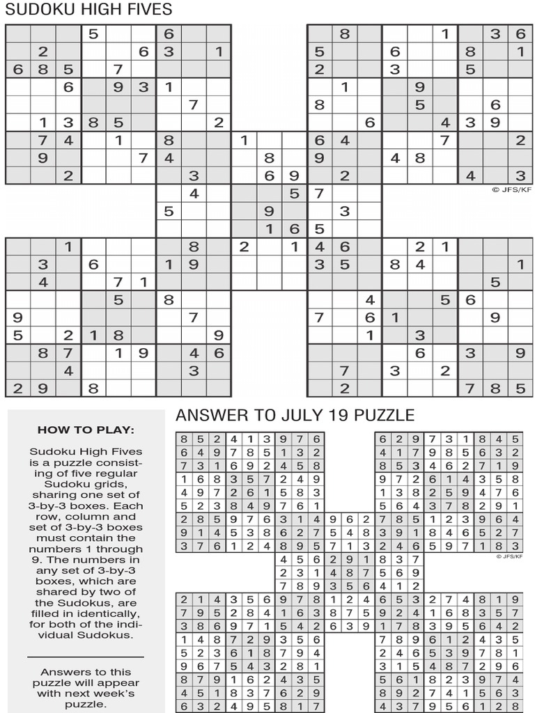Sudoku High Five 7/26