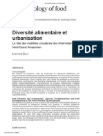 Diversité Alimentaire Et Urbanisation