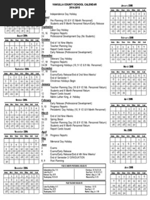 Wakulla County School Calendar | PDF | Academic Term | Traditions