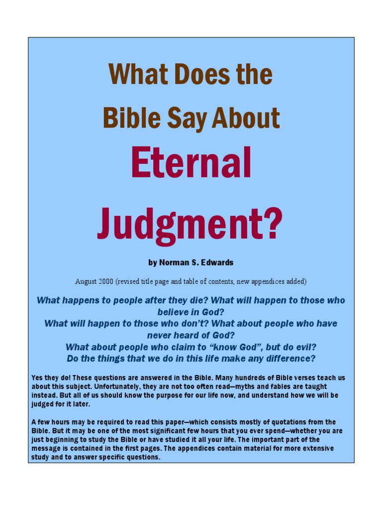 What Does the Bible Say About ETERNAL JUDGMENT? Last Judgment David