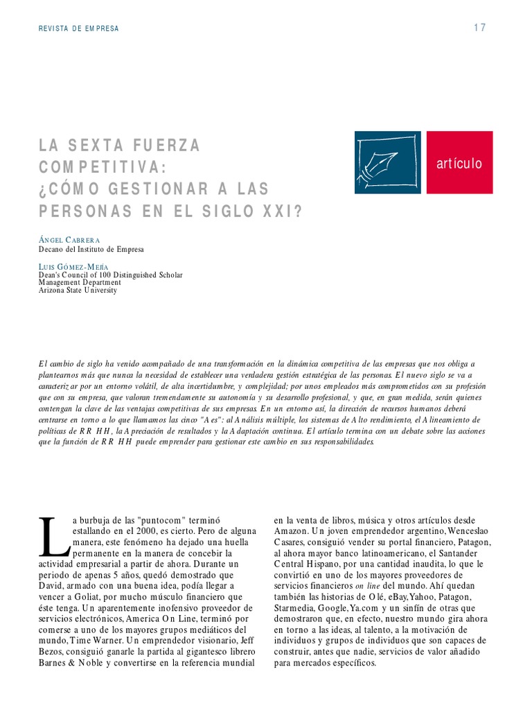 Gestión del Talento en el Siglo XXI | PDF | Recursos humanos | Toma de ...