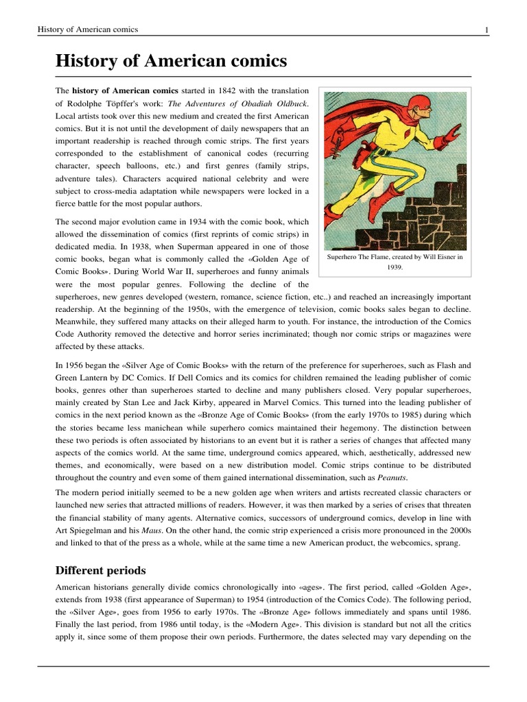 History of American Comics Overview | PDF | Comic Book | Cartooning