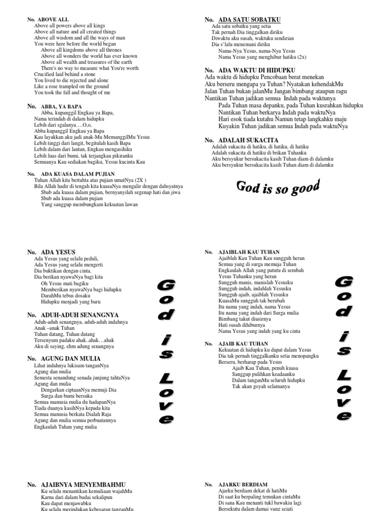 Teks Lagu Anak Allah Yesus Namanya Berbagai Teks Penting