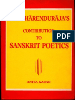 Pratiharenduraja's Contribution To Sanskrit Poetics - Anita Karan