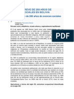 Historia Breve de 200 Años de Avances Sociales en Bolivia