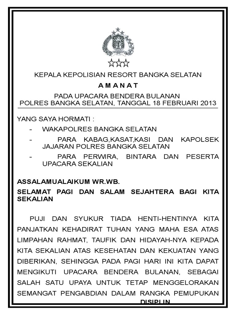 Draft AMANAT Upacara Bulanan