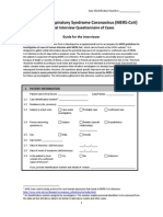 MERS Case Investigation Questionnaire