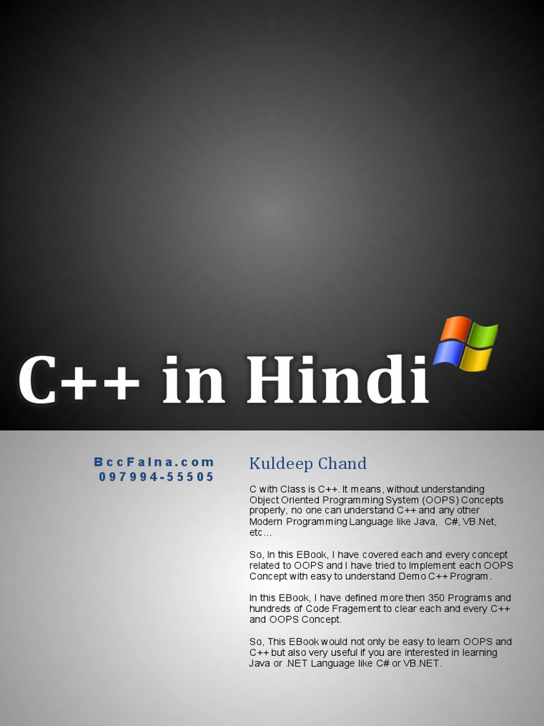 Cppinhindi | PDF | Constructor (Object Oriented Programming) | Programming