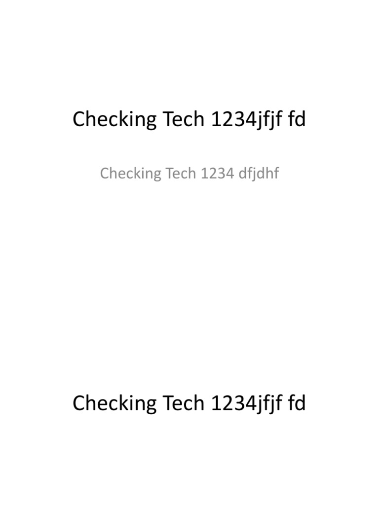 Tech 1234 Status Check Report | PDF