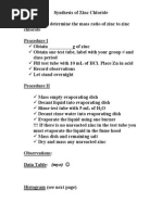 Synthesis of Zinc Chloride