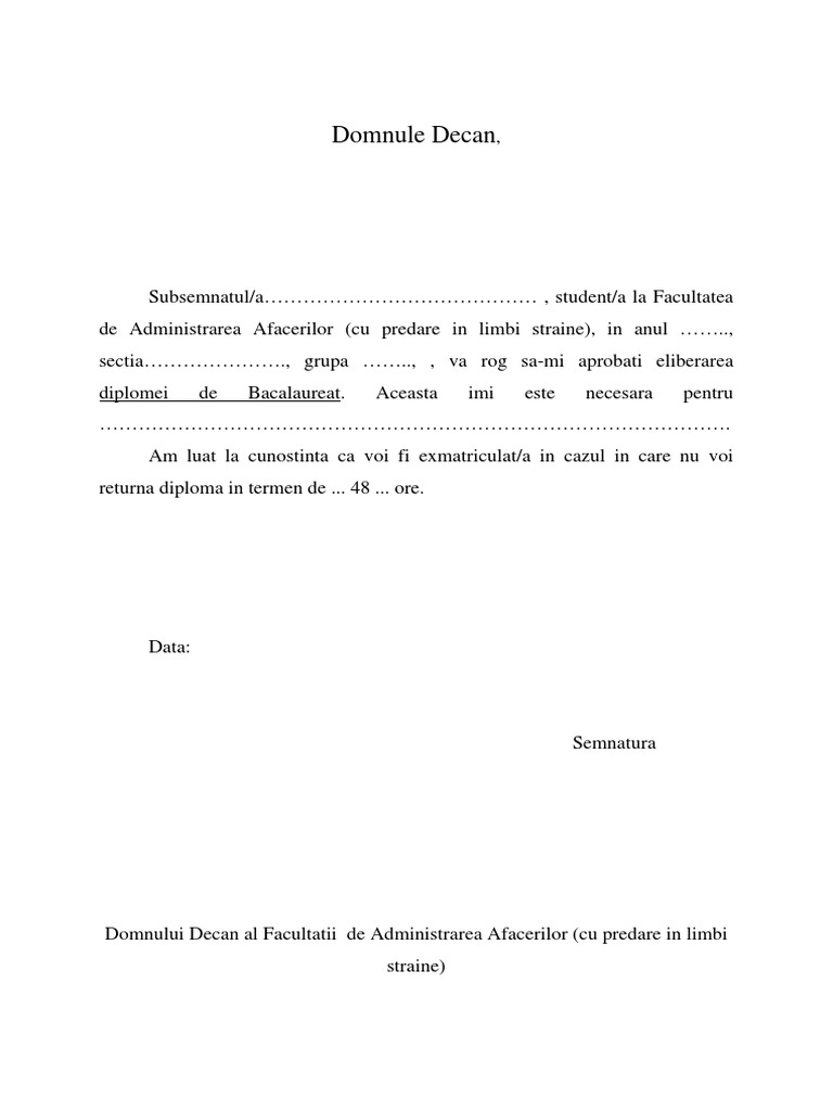 Cerere Diploma Bac Ase
