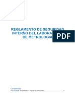 Reglamento de seguridad interno laboratorio metrología