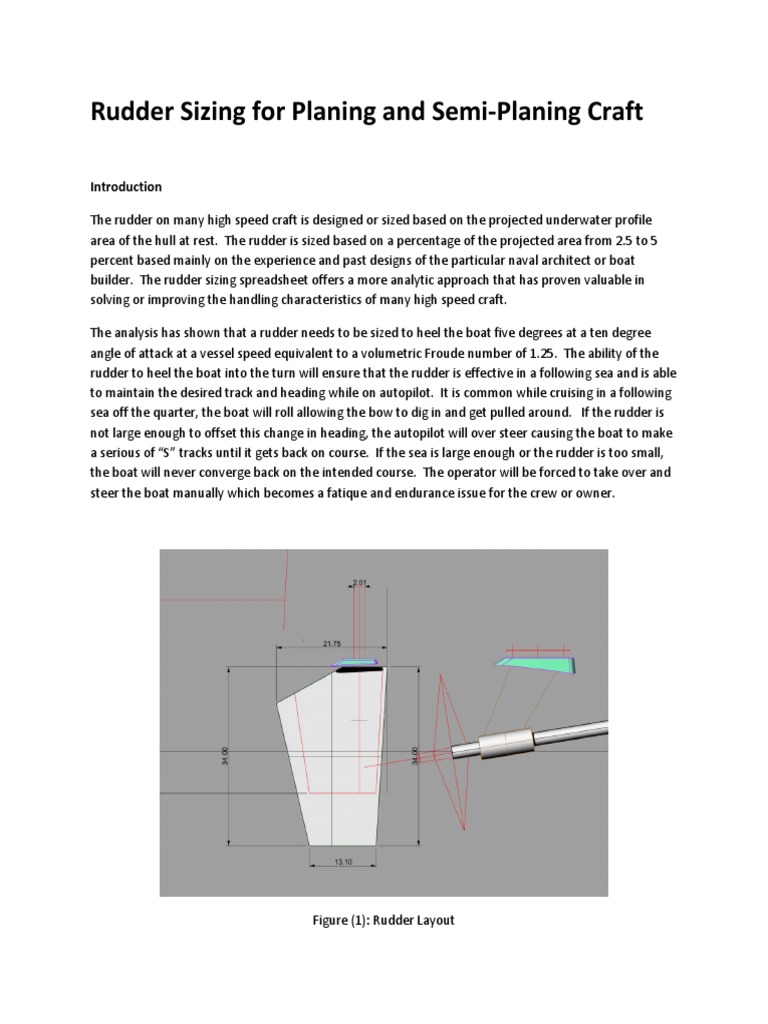 Rudder Sizing | PDF | Rudder | Stress (Mechanics)