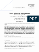 Fairness and Survival in Ultimatum and Dictatorship Games