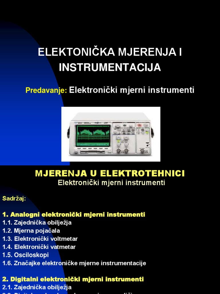 Emi - Predavanje 1.2 I 1.4 Mjerni Instrumenti | PDF