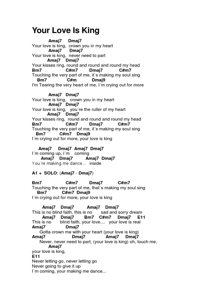 Your Love Is King PDF