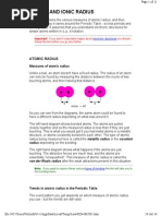 Atomic and Ionic Radius