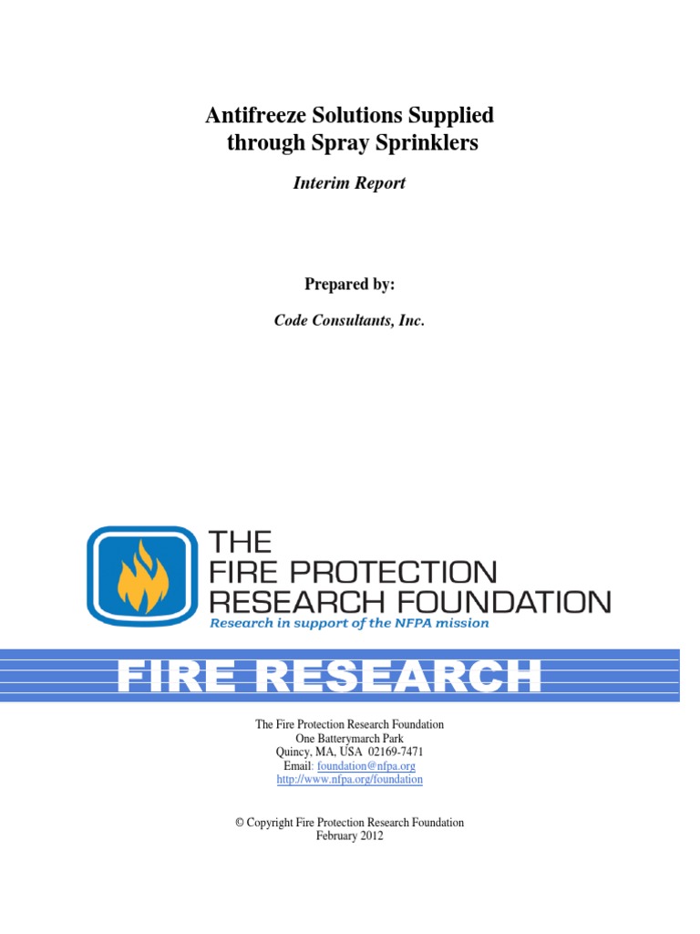 RF Antifreeze Solutions Through Spray Sprinklers PDF Fire Sprinkler System Glycerol