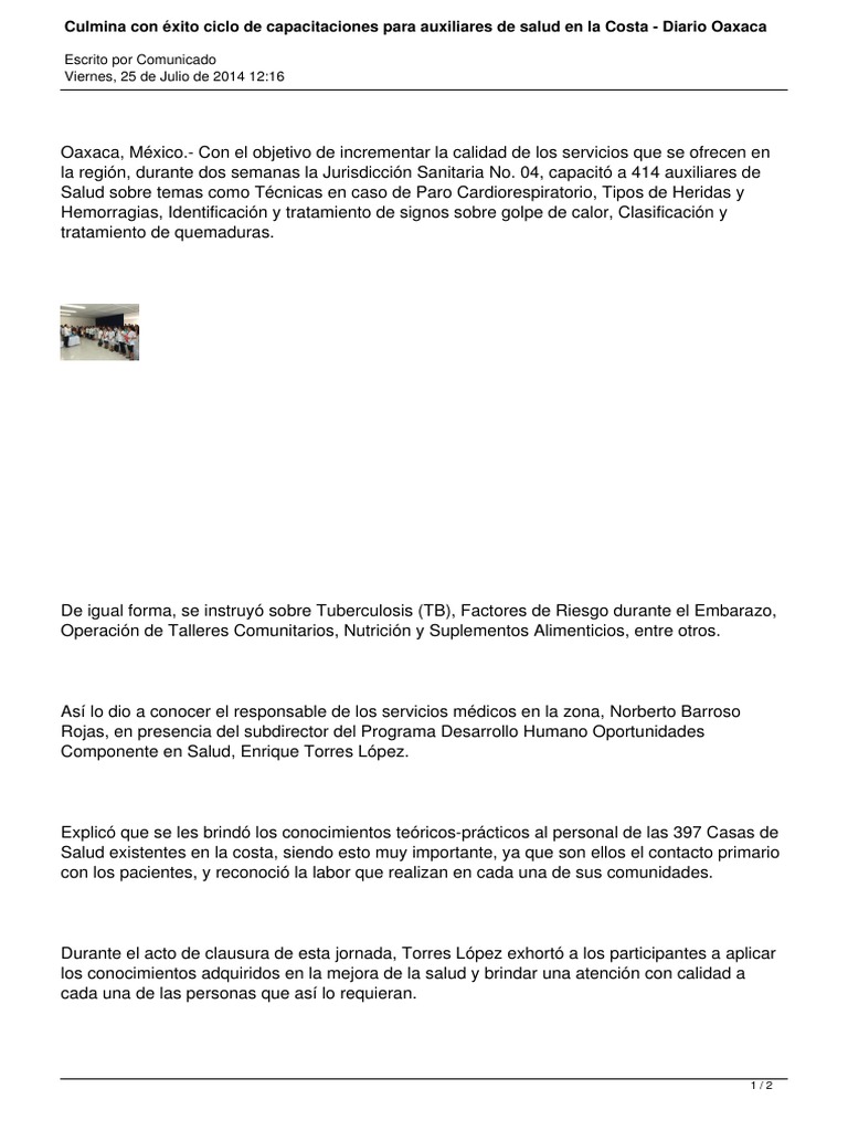 25 07 14 Diarioax Culmina Con Exito Ciclo de Capacitaciones para ...