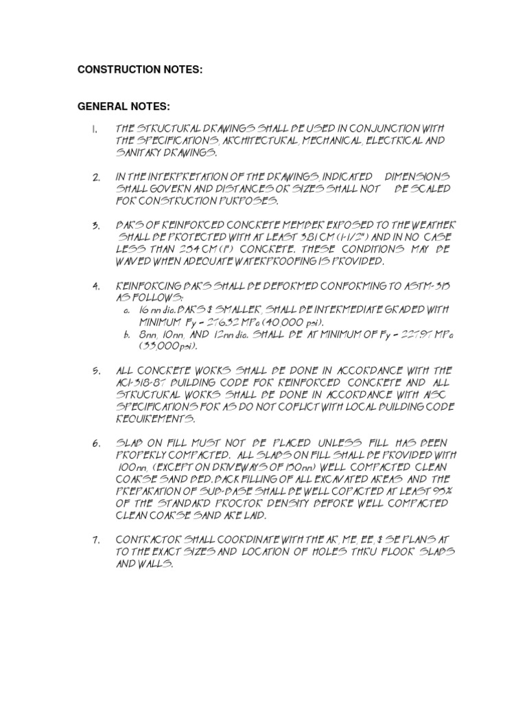 Construction Notes PDF