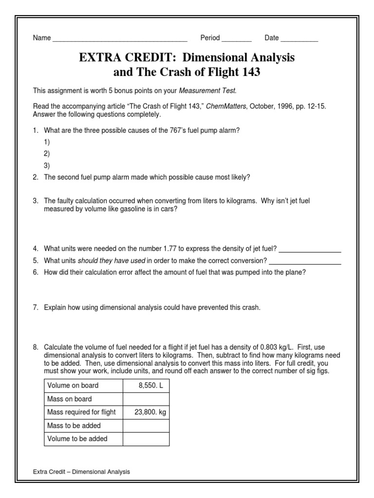 Flight 143 PDF Kilogram Litre