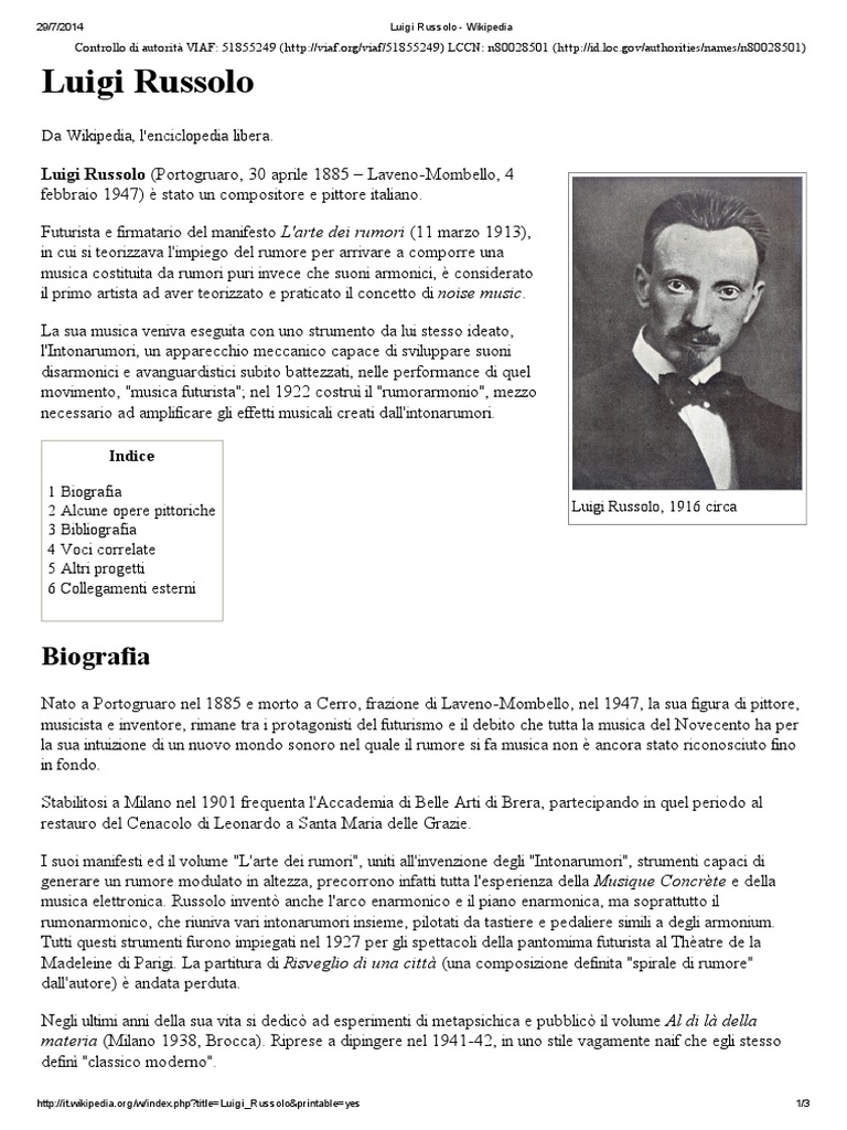 Luigi Russolo Wikipedia