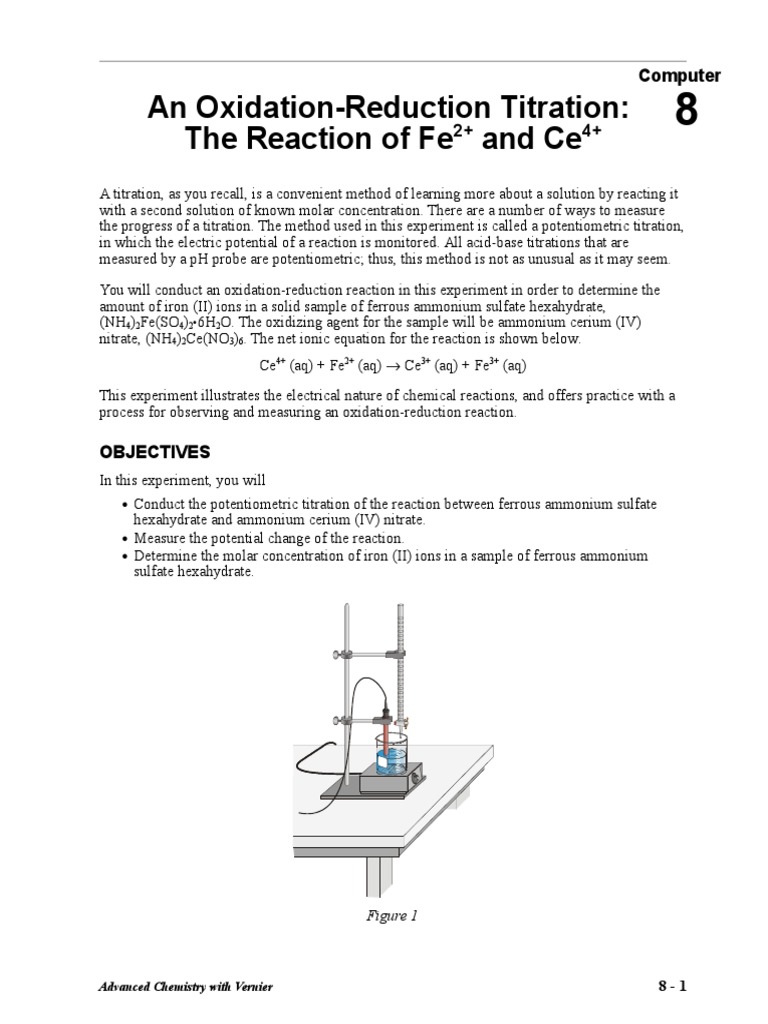 AP Chem an Oxidation Reduction Titration Titration Redox