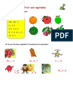 Fruit and Vegetables Kiegészítő Feladatok