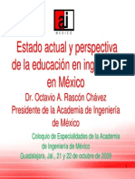 Estado Actual y Perspectiva de La Educacion en Ingenieria en Mexico