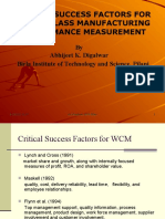 Critical Success Factors For World Class Manufacturing Performance Measurement