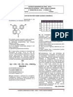 Lista de Exercícios de Química Orgânica