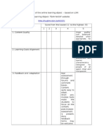 evaluation of the online learning object