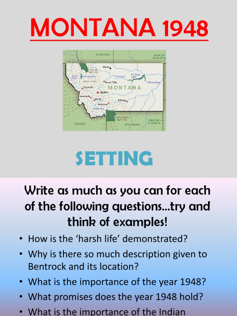 Montana 1948 Setting PDF Sioux Native Americans In The United