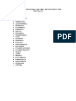 Relacion de Muestras Concurso Reconicmiento de Minerales