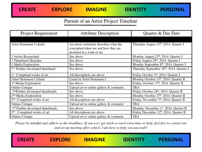 Artist Project Timeline and Deadlines | PDF