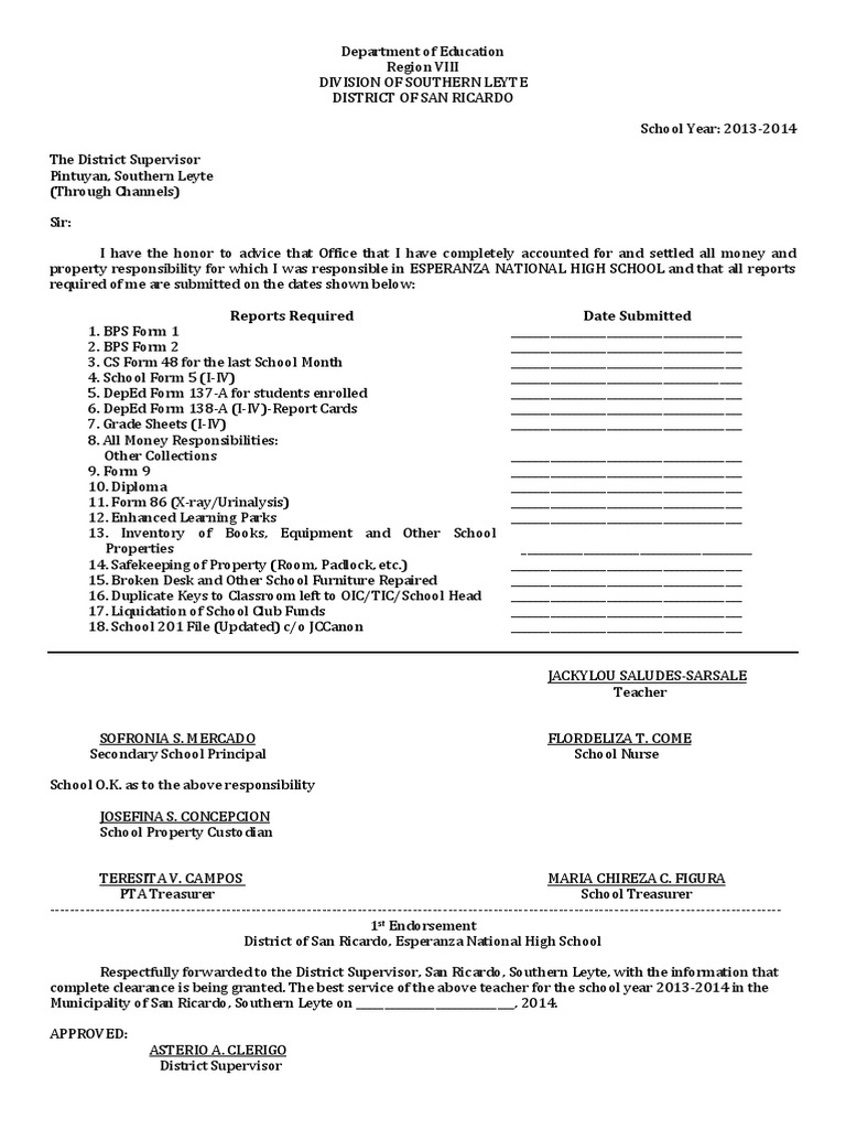 School Clearance PDF