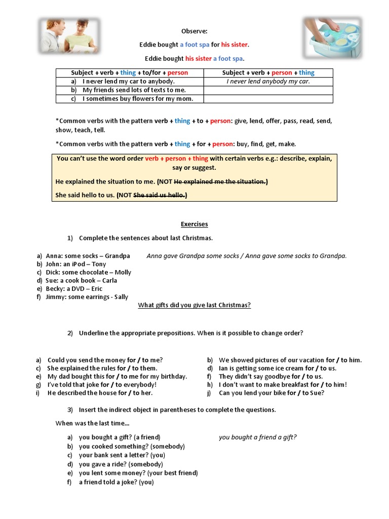 Gift PDF Verb Subject (Grammar)