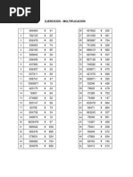 Ejercicios - Multiplicación y División