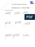 Lista de Exercicio de Calculo I Limites