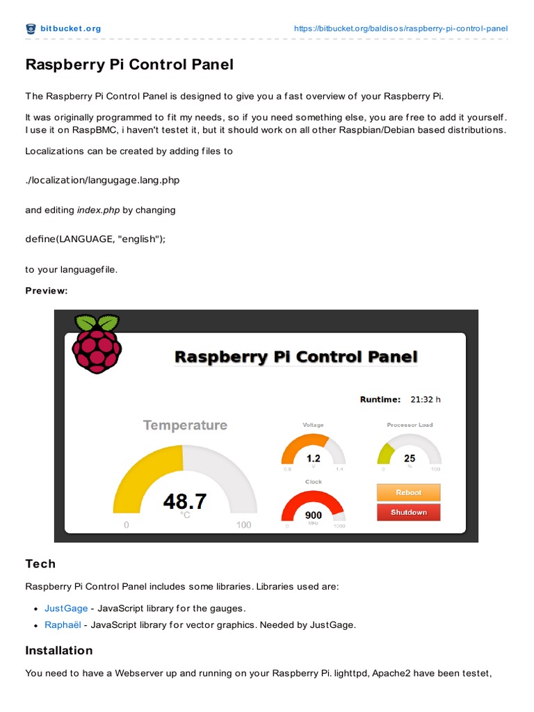 Raspberry Pi Control Panel : Remote access – SECHE
