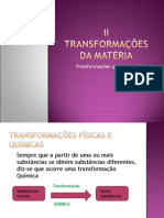 II Transformações Da Matéria